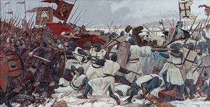 Ледовое побоище 1242 г. – битва русского войска с рыцарями немецкого Ливонского ордена на льду Чудского озера